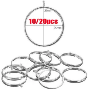 10/20pcs Silver Base Blank Bezel Cabochon Setting Jewelry Round Pendant Tray #JP - Picture 1 of 6