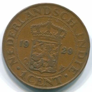 1 CENT 1929 NETHERLANDS EAST INDIES INDONESIA Copper Colonial Coin #S10109C - Picture 1 of 3