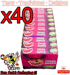 Volle Schachtel mit 40 Vimto Fruchtgeschmack Kausnacks Kaubonbons Partytütenfüller Speisekammer - Bild 1 von 1