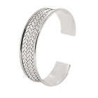 Women's Silver Cuff bangle Woven Braided Sterling Silver Woven Adjustable Bangle
