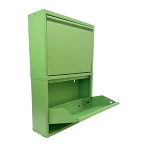 TheOwnas 2-Tier Modern Metal Shoe Cabinet. Slim Wall Mounted Flip Storage Unit. - Picture 1 of 11