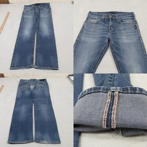 Silver Jean Men 32x29 Eddie Relaxed Denim Red Stitch Faux Selvedge Fade Whisker - Picture 1 of 17