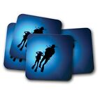 4 Set - Awesome Scuba Diving Cork Backed Drinks Coaster - Diver Dive Great #8344