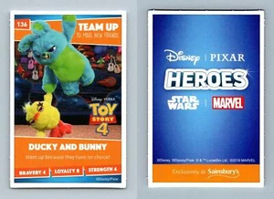 Ducky And Bunny #136 Disney Heroes 2019 Sainsburys Trading Card - Picture 1 of 1