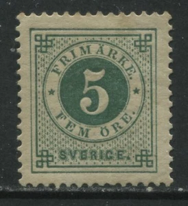 Sweden 1887 5 ore green mint o.g. hinged - Picture 1 of 1