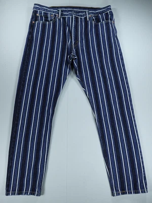 Levis 512 Jeans Mens 38x30 Blue White Stripe Slim Denim Tapered Leg Tag 38x32 - Image 1 of 4