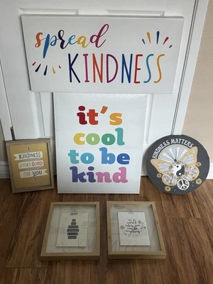 Juego de 6 arte de pared en lienzo de bondad - Sé amable - La bondad importa - Difunde la bondad Foto 1 de 4