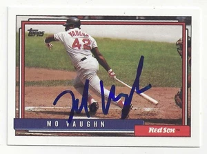 Mo Vaughn Boston Red Sox 1992 Topps #59 Signed Card - Bild 1 von 2