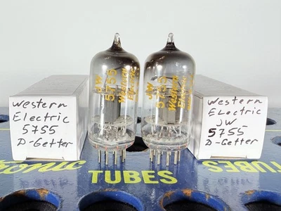 Matched Pair Western Electric 420A JW 5755 NOS Same Date Tested Like NOS Tube - Image 1 of 4