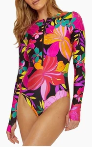 TRINA TURK Multicolor Solar Floral 1 Pc Paddle Swimsuit Sz Large MSRP $182 NWT๐ - Picture 1 of 6
