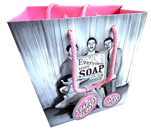 Sapone e Gloria Raro Sacchetto Regalo Carta Vintage con Manici in Corda H25cm L20cm D10cm - Foto 1 di 4
