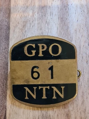 ROYAIL MAIL Uniform ID Badge Post Office  GPO General Post Office  Black & Gold  - Image 1 of 2