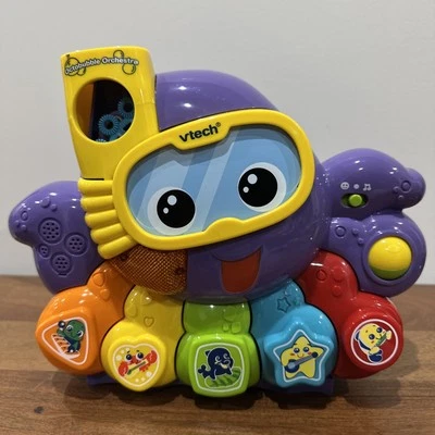 Soplador de burbujas musical Vtech para bebé hora del baño divertido calamar octoburbuja orquesta probado Foto 1 de 4