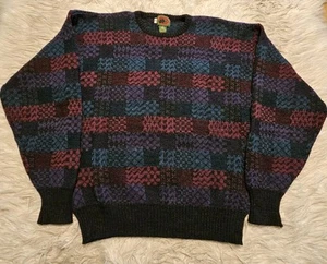Vintage Wool Sweater Boston Traders Grandpa Biggie Cosby Size Large See Pictures - Picture 1 of 7