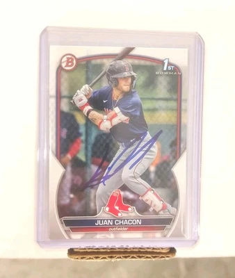 Juan Chacon Signed IP 2023 Bowman Prospects Rc Rookie Card Auto Red Sox - Image 1 of 2