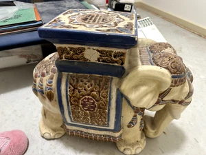 elephant statue vintage glazed ceramic 43.5cm high - Picture 1 of 5