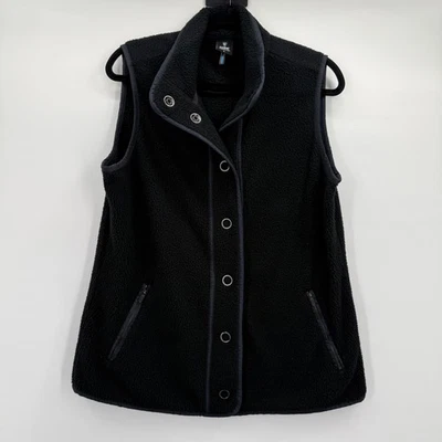 Chaleco polar Kuhl para mujer grande negro Sherpa bolsillos a presión exterior cuello alto Foto 1 de 4