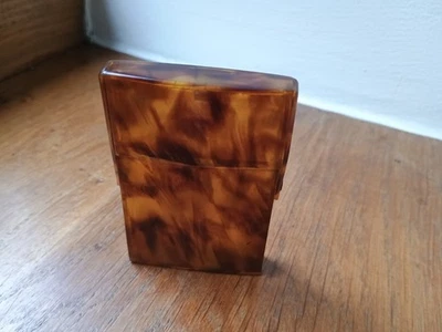 SMALL VINTAGE FLIP TOP TORTOISESHELL BAKELITE CIGARETTE CASE C1930s - Image 1 of 4