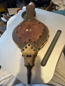 Antiker Blasebalg Holz und Leder Handarbeit 15 1/4" - Bild 1 von 11