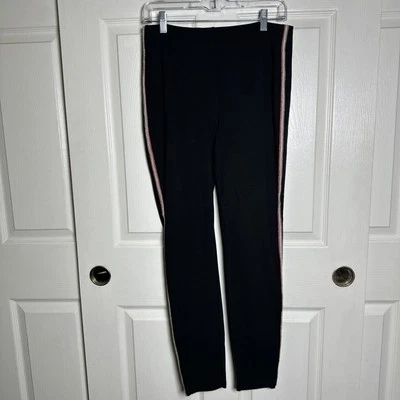 One 5 One Woman’s Pants Large Black Stretch Rayon Skinny Beaded Christmas Office - Image 1 of 4