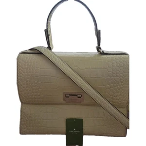 RARE KATE SPADE DORIS KNIGHTBRIDGE BUTTERCUP EMBOSSED CROC CROSSBODY SATCHEL - Picture 1 of 12