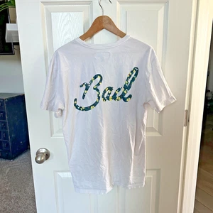 bad birdie golf shirt large white floral logo 100% cotton made in peru - Picture 1 of 7