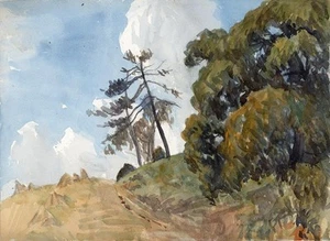 THE EDGE OF THE WOOD - Watercolour Painting - HARRY WALTER YORKE 1946 - Picture 1 of 5