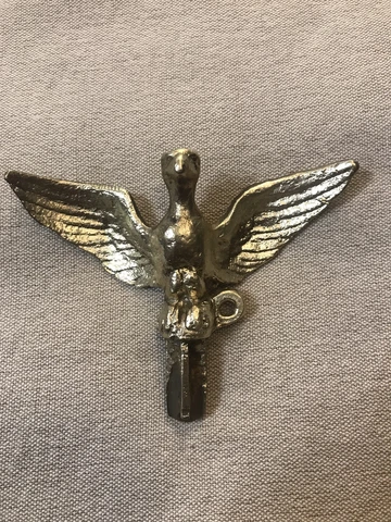 Vintage Brass Eagle Architectural Finial Flag Pole Topper Cover