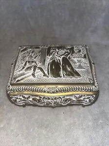 Vintage Schmuckkästchen Schmuckstück goldfarben rotes Futter* - Bild 1 von 11