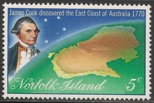 Norfolk Island #141 (A24) VF MNH - 1970 5c Map of Australia, James Cook - Picture 1 of 1