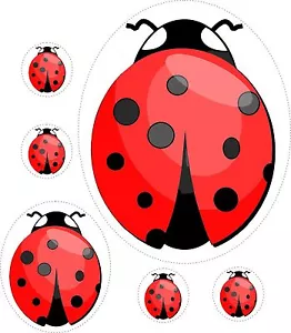 Set 6x aufkleber sticker auto motorrad marienkafer kind - Picture 1 of 1