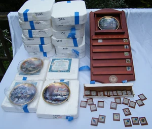 Thomas Kinkade's Simpler Times Serie 6" Teller + Holz Kalender Set + Extras - Bild 1 von 18