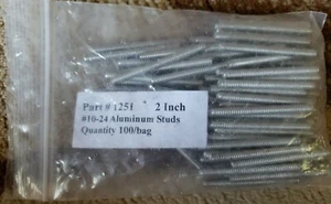 Aluminum Threaded Studs,  10-24 x 2" Long, Pkg of 100 pcs - Picture 1 of 2
