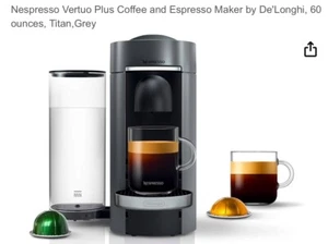De'Longhi Nespresso Vertuo Plus Coffee Espresso Maker Titan Gray ENV150GYAE NEW - Picture 1 of 12