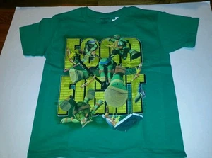 Jungen Nickelodeon Marke grün Teenager Ninja Schildkröten Essen Kampf T-Shirt Größe 7 - Bild 1 von 2