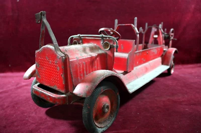 * ANTIGUO KEYSTONE JUGUETE ACERO PRENSADO ESCALERA AERIEL 79 CAMIÓN DE BOMBEROS SOBREVIVIENTE AÑOS 20 * Foto 1 de 4