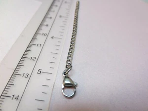 CATENA CORDOLO ACCIAIO INOX ARGENTO 3 MM PROLUNGA 1 POLLICE CON ARTIGLIO ARAGOSTA - Foto 1 di 2