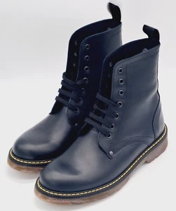 Anfibi Pelle Modello Dott Martens con Cuciture Gialle Iconiche Inconfondibili - Imagen 1 de 6