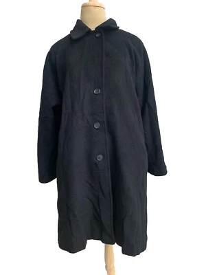 Gabardina MAX MARA Talla 14 Lana Negra Manga Larga Hecha en Italia #Z29 Foto 1 de 4