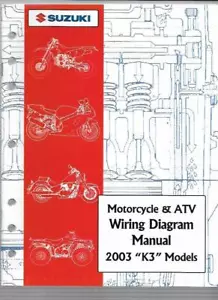 2003 Suzuki "K3" Models Motorcycle & ATV Wiring Diagram Manual 99923-54003 - Imagen 1 de 3