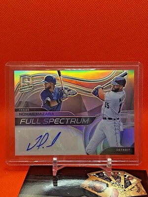 Autógrafo Nomar Mazara 2021 Panini Spectra Full Spectrum Prizm Texas/Detroit Foto 1 de 2