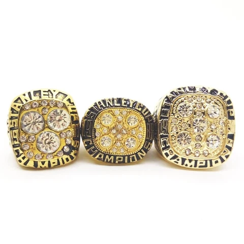 3 Pcs Rings Mark Messier Edmonton Oilers Stanley Cup Collection Plated Ring Pack Cover