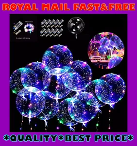 10" LED MULTICOLOR ILUMINACIÓN Bobo Globo Transparente LED Boda NAVIDAD Cumpleaños - Imagen 1 de 9