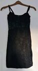 Size S black lace part lined bodycon mini dress with spaghetti straps by DIVIDED
