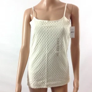 Ann Taylor Loft Tank Top Cami Lace Overlay Stretch Women M Ivory Camisole NWT - Picture 1 of 6