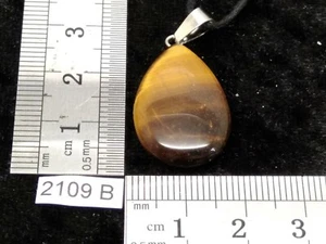 Pendentif "goutte" en OEIL DE TIGRE + cordon reglable mineraux reiki collier - Picture 1 of 8