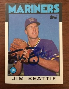 JIM BEATTIE 1986 TOPPS AUTOGRAPHED SIGNED AUTO BASEBALL CARD 729 MARINERS - Picture 1 of 1