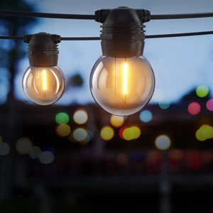 23m Solar Festoon Lights Outdoor LED String Light Xmas Wedding Garden Party - Picture 1 of 5