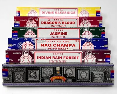 Satya Nag Champa Best Seller Incense Sticks Gift Set: Bulk Lot 6 Boxes x 15 gm - Image 1 of 4
