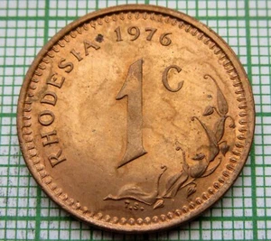 RHODESIA 1976 1 CENT, Coat of Arms Bronze UNC yes we do combine postage - Picture 1 of 6